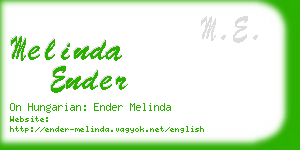 melinda ender business card